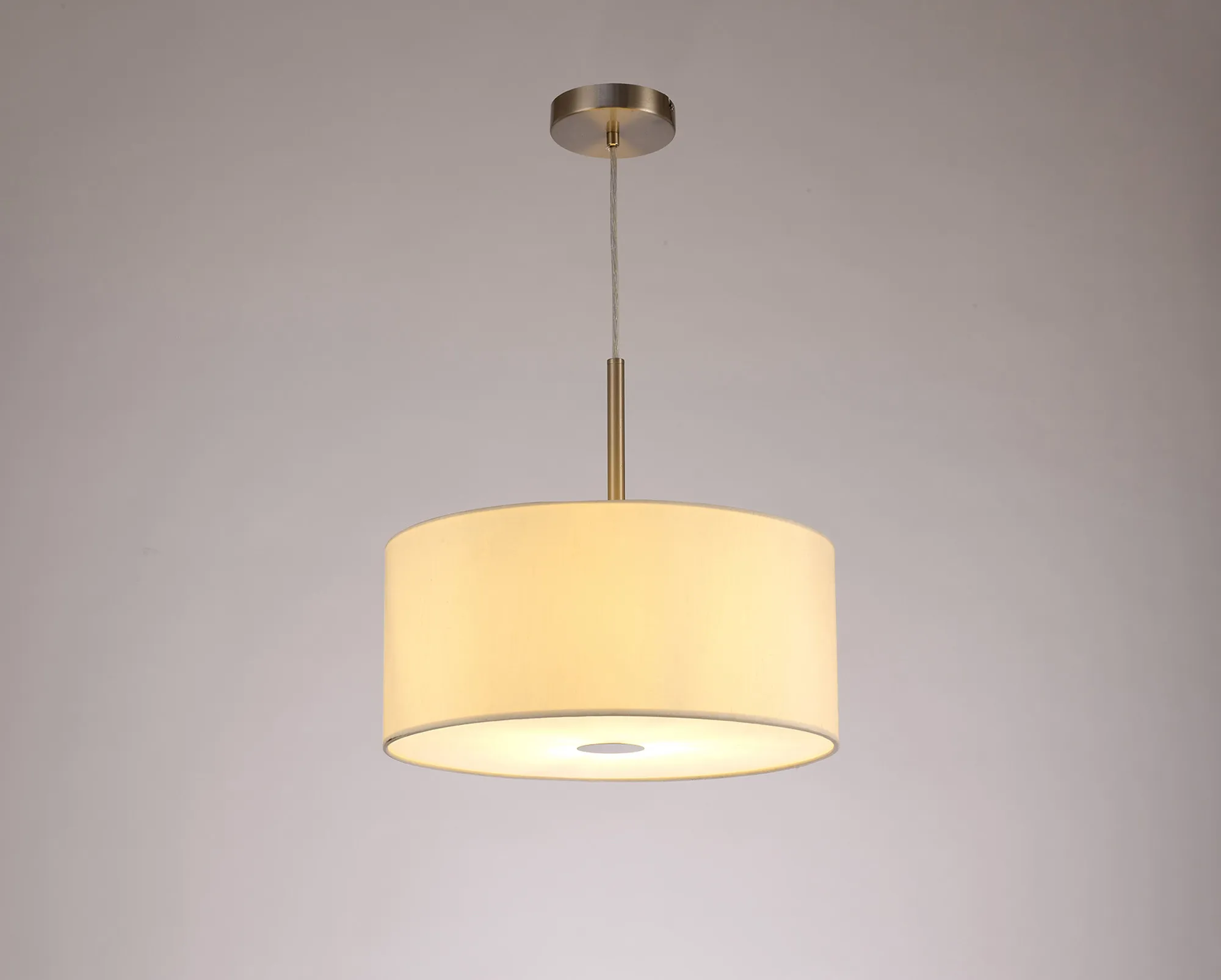 Baymont 40cm Pendant 1 Light Satin Nickel, Ivory Pearl, Frosted Diffuser DK0295  Deco Baymont SN IV